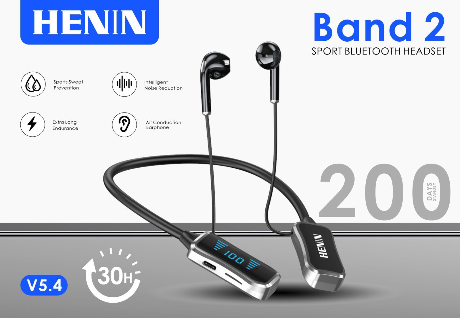 HENIN Band 2 Sport Bluetooth Headset Description